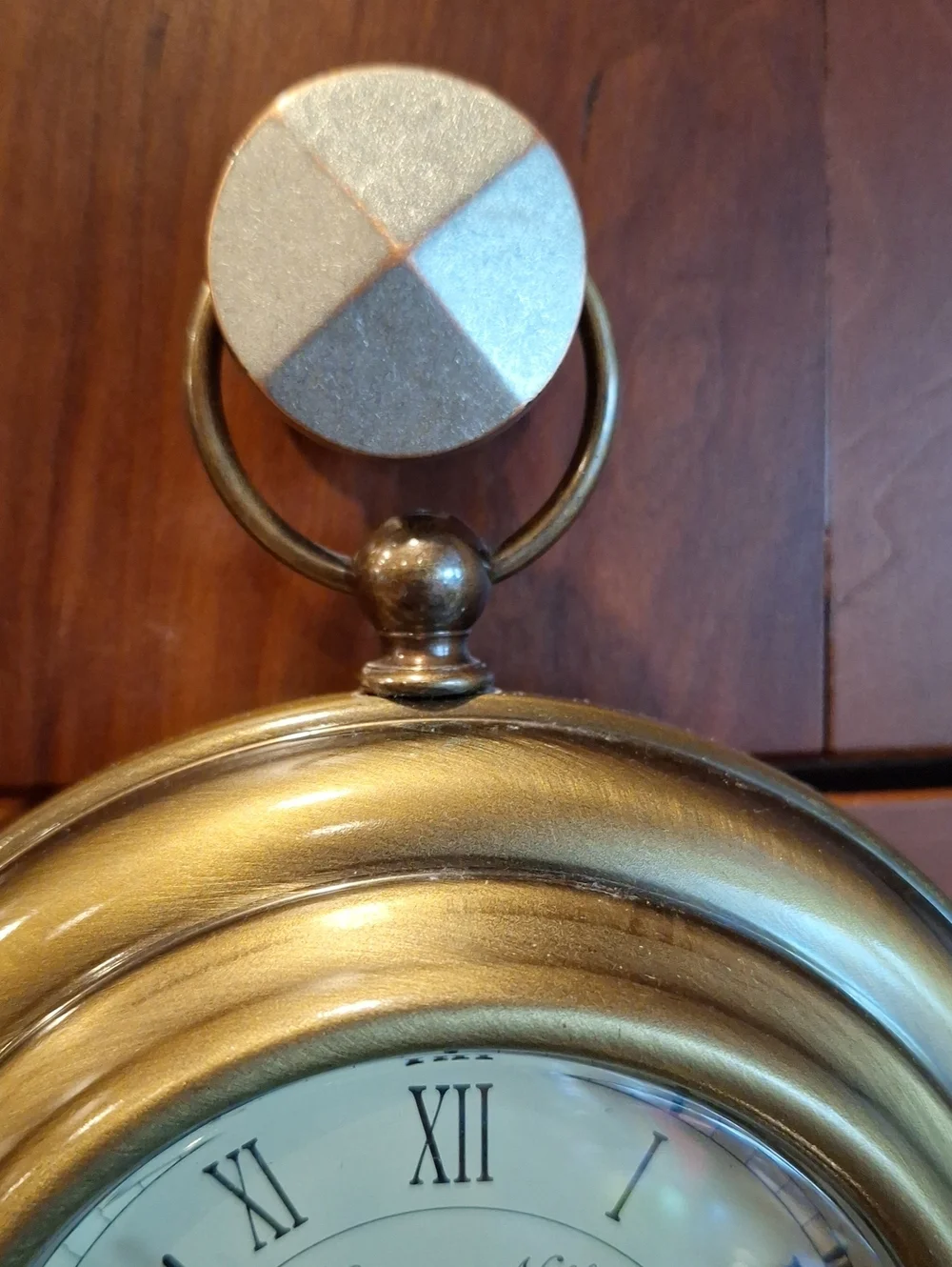 Vtg. Hanging Sterling & Noble Metal Wall Clock - Brass Finish Made In Taiwan